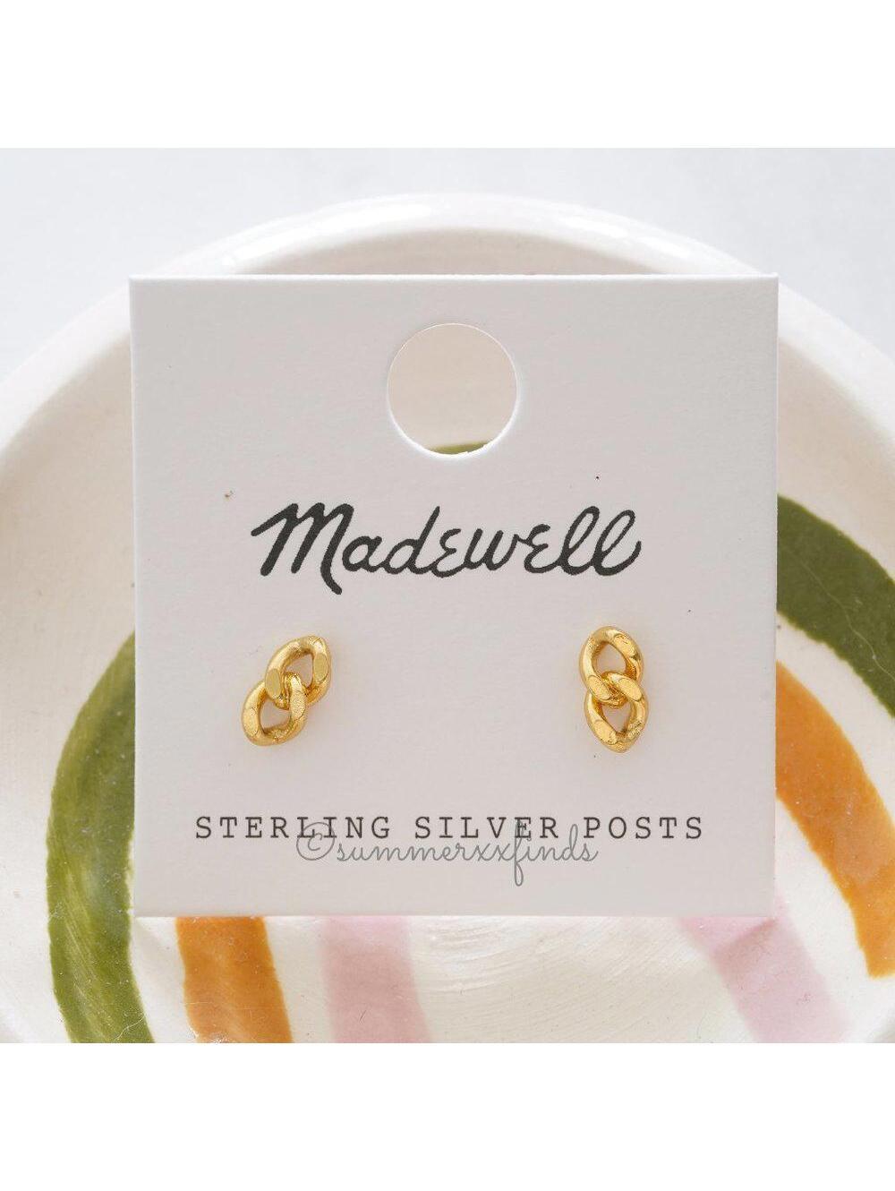 Madewell Flat Linked Chain Stud Earrings